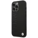 BMW iPhone 14 Pro Max vāciņš Leather Stamp, melns