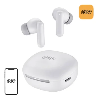 Bezvadu TWS austiņas QCY MeloBuds HT16, ANC, Bluetooth 5.4, baltas