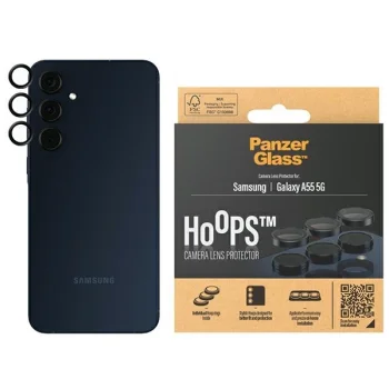 PanzerGlass aproces Camera Protection priekš Samsung Galaxy A55 5G - ar melnu rāmi | Hoops for with Black Frame