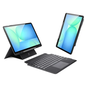 Dux Ducis DK planšetdatora vāciņš ar tastatūru priekš Samsung Tab S10 FE+, melns