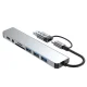 Tech-Protect HB06 8in1 USB-C centrmezgls un adapteris, pelēks