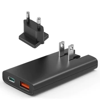 Tīkla lādētājs Choetech PD6011 65W GaN USB-C un USB-A, melns