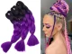 Sintētiskās bizīšu ombre šķipsnas, violetas