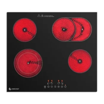Iebūvējamā keramiskā plīts virsma AMZCHEF CE-T-72CB4xyP200-LBHA, 4 zonas, 7200 W