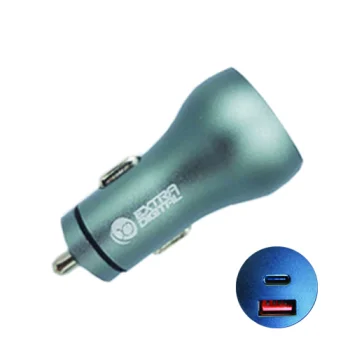 Extra Digital auto lādētājs USB + USB-C QC 3.0 PD 36W, pelēks