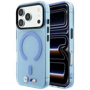BMW M IML Frosted Metal Logo & Trims MagSafe vāciņš iPhone 17 Pro / 18 Pro, zils