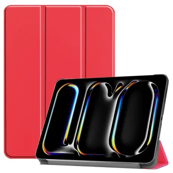 Apple iPad Pro 11'' (2024) (A2837 A2925) PU Leather Protective Tri-fold Book Case Cover, Red | Planšetes Vāciņš...