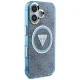 Guess IML Metal Glitter 4G Circle Triangle MagSafe vāciņš Apple iPhone 16, Zils
