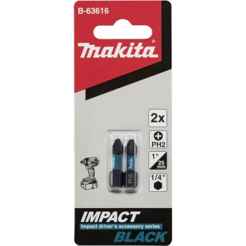 Skrūvgrieža uzgaļi Makita Impact Black PH2, 25 mm, 2 gab., B-63616