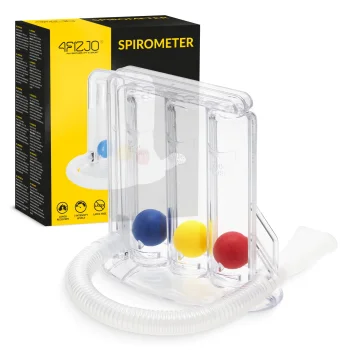 4Fizjo 1591 trīs bumbiņu elpošanas trenažieris / spirometrs, balts