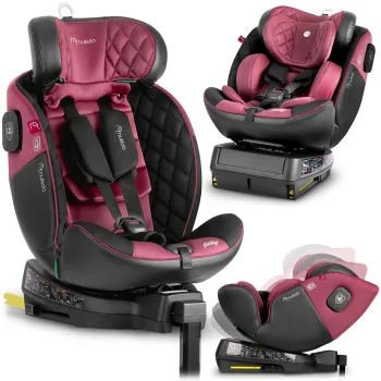 Nukido Prestige Line bērnu autosēdeklītis 0-36 kg ISOFIX, melns/rozā