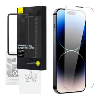 Apple iPhone 14 Pro Max 6.7'' Baseus Schott HD 0.3 mm Tempered Glass | Telefona Aizsargstikls Līdz Izliekumiem