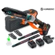 Akumulatora ķēdes zāģis Humberg HM-437, 850 W, 2x 2.0 Ah, sliedes 10\" un 8\"