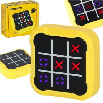 Elektroniskā spēle bērniem 4-in-1 Desas (Tic Tac Toe), dzeltena