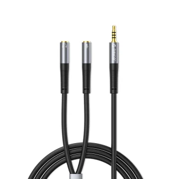 Audio adapteris Orico AX2 3.5 mm austiņu un mikrofona sadalītājs 1 m, melns