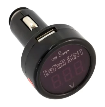 Automašīnas voltmetrs un lādētājs 2-in-1, 12-24V