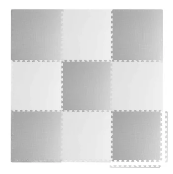 Ricokids 738231 liels putu paklājiņš puzle, 180x180 cm, 9 gab., balts/pelēks