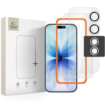 Aizsargstiklu komplekts Tech-Protect Easy Set+ iPhone 17, caurspīdīgs