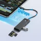 Orico PAPW3AT-C3 USB-C centrmezgls ar 3x USB-A 3.0 un karšu lasītāju, 0.15m, Melns