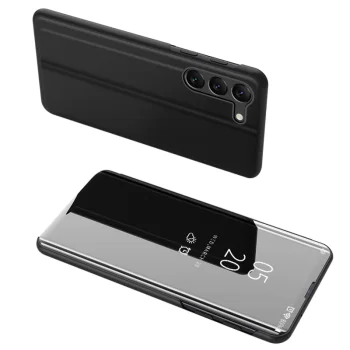 Atverams vāciņš Clear View Case priekš Samsung Galaxy S23+, melns
