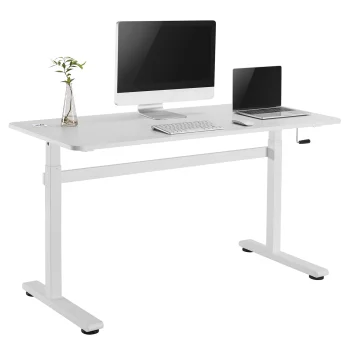 Ergo Office ER-401 W rakstāmgalds ar maināmu augstumu, 140x60cm, balts