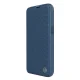 Atverams vāciņš Nillkin Qin Cloth Pro Case priekš iPhone 14 Plus ar kameras aizvaru, zils