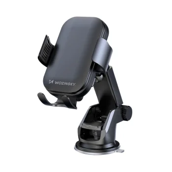 Wozinsky WUMID auto telefona turētājs ar 15W bezvadu lādētāju, Melns