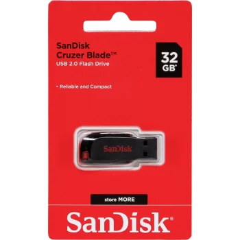 USB zibatmiņa SanDisk Cruzer Blade 32 GB SDCZ50-032G-B35 USB 2.0, melna/sarkana