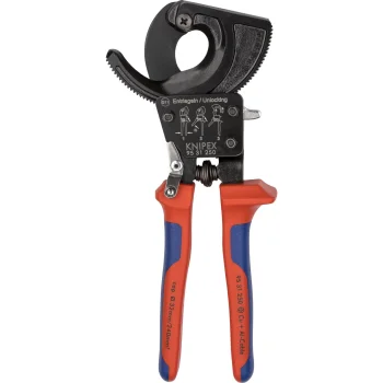 Kabeļu šķēres KNIPEX 95 31 250 ar sprūdrata mehānismu, Ø 32 mm / 240 mm²