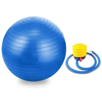 Vingrošanas un rehabilitācijas bumba ar pumpi 65cm Zila
