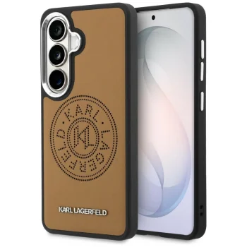 Karl Lagerfeld Perforated KL MagSafe vāciņš priekš Samsung Galaxy S26+, brūns