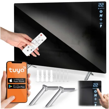 Infrasarkano staru sildītājs Berdsen BD-984, 600 W, Wi-Fi, stikla panelis