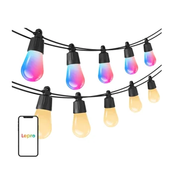 Viedā āra LED lampiņu virtene Lepro ZB1-15 Wi-Fi RGB+IC, 15 m