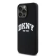 DKNY iPhone 15 Pro Max vāciņš Liquid Silicone White Printed Logo MagSafe, melns