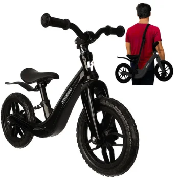 Kruzzel 12" bērnu līdzsvara velosipēds, melns