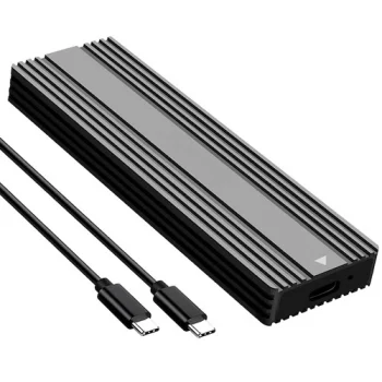 M.2 NVMe / NGFF SSD ārējais korpuss USB 3.2 Type-C, melns