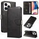 iPhone 16 Pro Max atverams vāciņš maciņš grāmatiņa Leather Book Case, melns