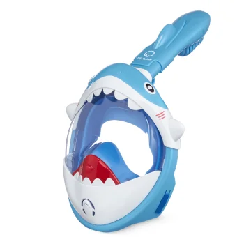 TSUNAMI Shark pilnas sejas niršanas maska bērniem, zila