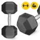 4FIZJO sešstūra tērauda hantele HEX 1 x 20 kg, melna