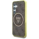 Guess 4G Glitter Triangle Buttons MagSafe vāciņš Samsung Galaxy S25, Brūns