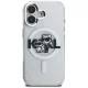 Karl Lagerfeld IML Glitter Karl & Choupette Sketch Logo MagSafe vāciņš iPhone 16, caurspīdīgs