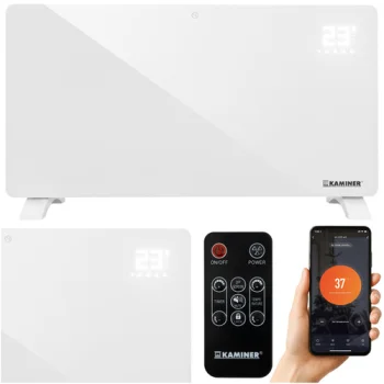 Kaminer Zelva elektriskais stikla sildītājs, 2500 W, WiFi, balts