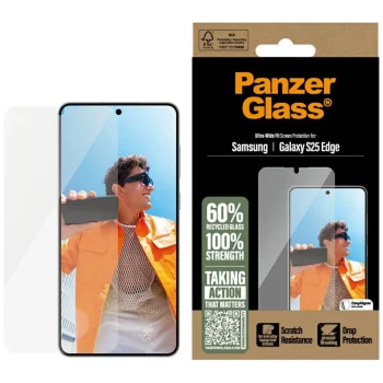 PanzerGlass Ultra-Wide Fit rūdītais stikls Samsung Galaxy S25 Edge - Caurspīdīgs | Tempered Glass Clear