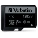 Verbatim Pro microSDXC 128GB UHS-I U3 Class 10 atmiņas karte ar adapteri
