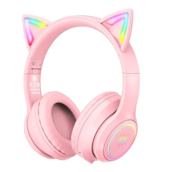 Bezvadu spēļu austiņas ONIKUMA B90, Bluetooth 5.0, RGB, rozā