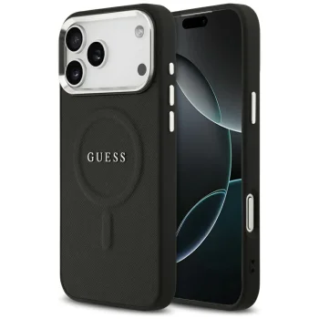 Guess Classic Logo MagSafe vāciņš iPhone 17 Pro Max, Melns