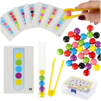 Montessori izglītojošā spēle Krāsainās bumbiņas, 66 gab.