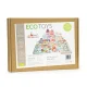 Attīstošais koka konstruktors Pilsēta ar paklāju 121 gab. ECOTOYS