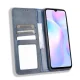 Xiaomi Redmi 9A PU Leather Retro Style Wallet Protective Cover Case, Blue | Telefona Vāciņš Maciņš Apvalks...