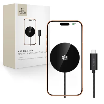 Bezvadu lādētājs Tech-Protect A50 MagSafe 25W Melns | Wireless Inductive Charger